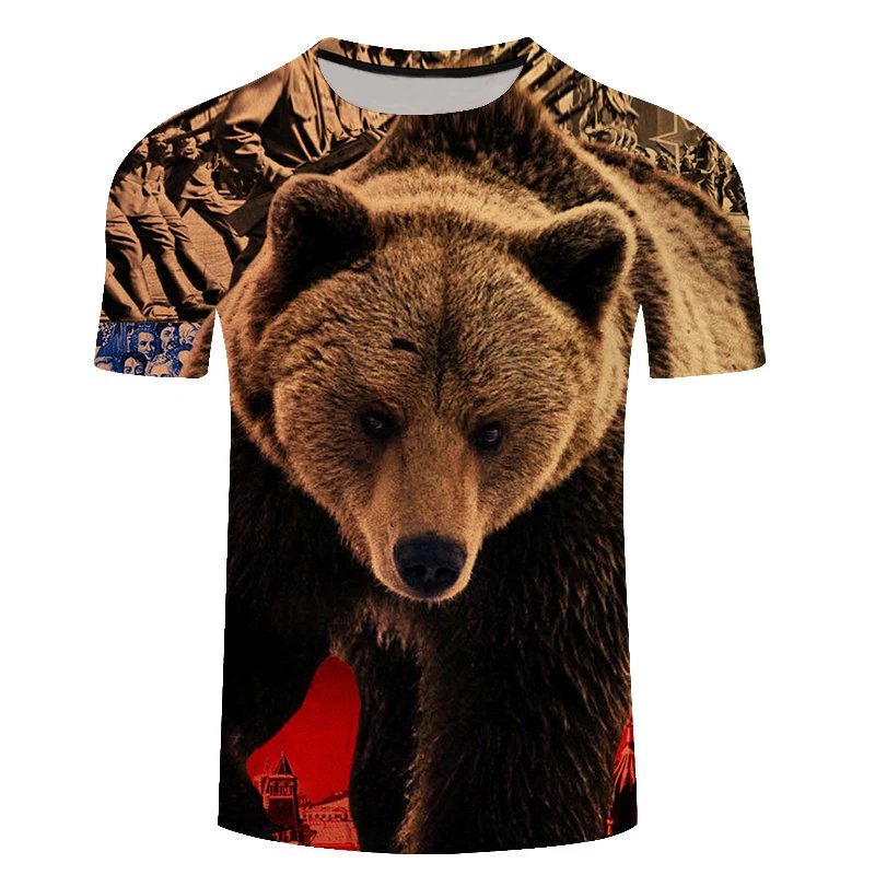 Remera Con La Bandera De Rusia Remeras Con Oso Ruso Ropa Animada En 3D Para Hombre