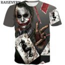 Remera Divertida De Cómics Joker Póker Sangriento 3D Informal Para Hombre