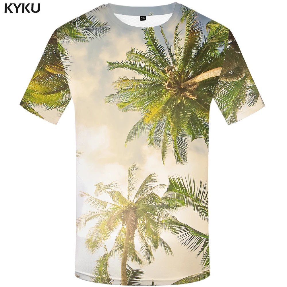 Remera 3D De La Marca Sunlight Coconut Beach Hawaii Ropa Informal De Hip Hop