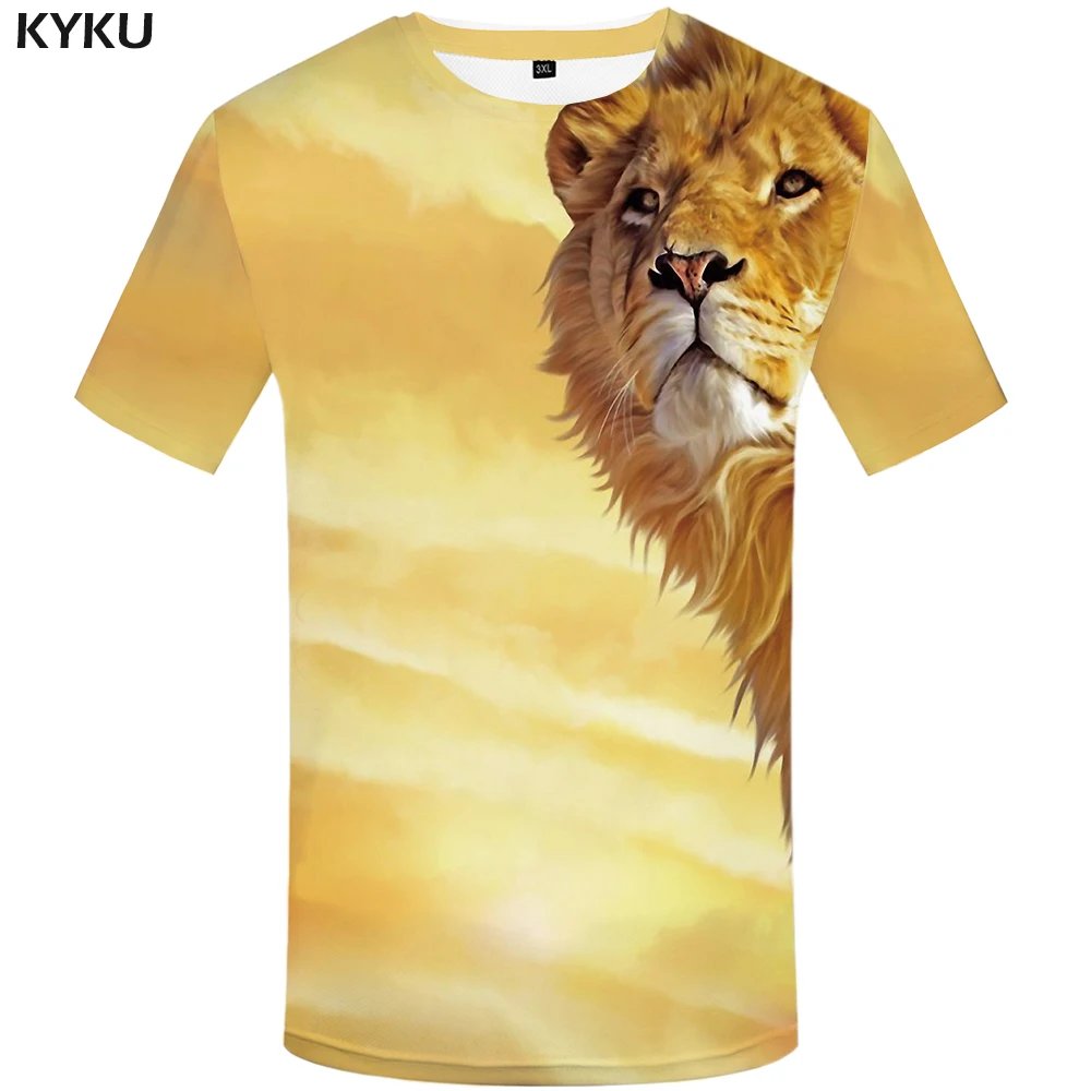Remera Divertida De Manga Corta Con Diseño De Nube De Lion Brand Clothing Para Hombre Ropa Informal Con Animales