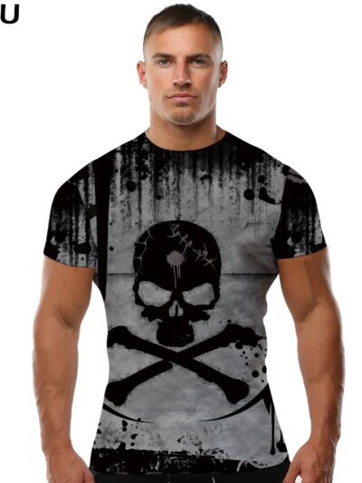 Remera De Calavera Punk 3D Para Hombre Ropa De Marca Remeras Divertidas De Diablo Hip Hop