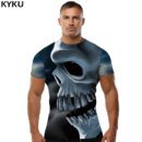 Remeras Divertidas De Marca Con Estampado 3D De Calavera Y Humo De Hip Hop Para Hombre