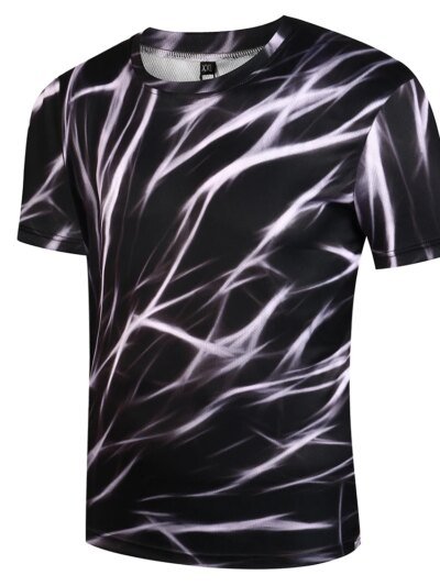Remeras Divertidas De Manga Corta Con Estampado De Rayos 3D Animados Para Hombre