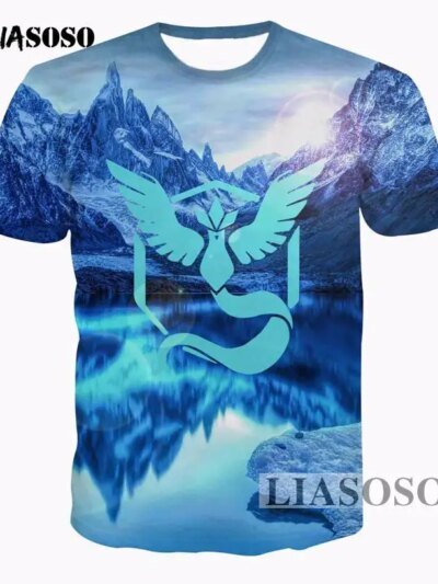 Remera De Verano Harajuku Para Mujer Con Paisaje Glaciar Místico Pokémon Go Impresión 3D Para Hombre