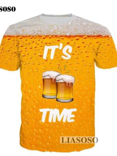 Remeras De Calle De Verano Con Estampado 3D Your Beer Time Para Hombre Y Mujer