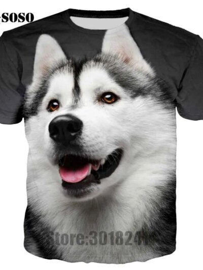 Remeras De Verano Con Estampado 3D De Husky Siberiano De Wereanimals