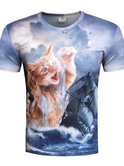 Ropa De Diseño 3D De Verano Estilo Thunder Cat Para Hombre Estilo Fitness Hip Hop Y Diversión