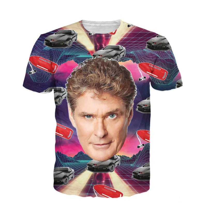 Remera 3D De Hip Hop Para Hombre Y Mujer De Los Años 80 Del Infame David Hasselhoff Baywatch