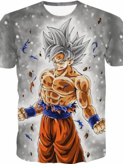 Remera De Algodón De Manga Corta Con Cuello Redondo Y Estampado 3D De Dragon Ball Para Hombre Talla Grande
