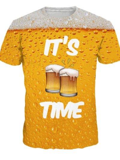 Remera De Padres Humanos Cómoda Cerveza Impresiones Superiores Día Hipster 3D