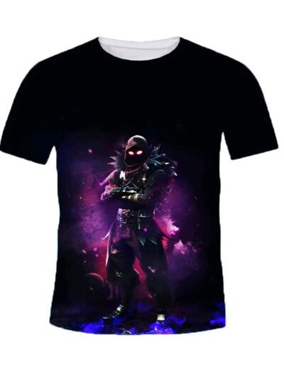 Remera De Mujer Estilo Galaxia De Fortnite Con Estampado De Manga Corta Del Juego Death Crow