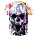 Remera De Verano Con Estampado 3D De Calavera De Póker Y Pastel Para Hombre Informal Corta Y Transpirable