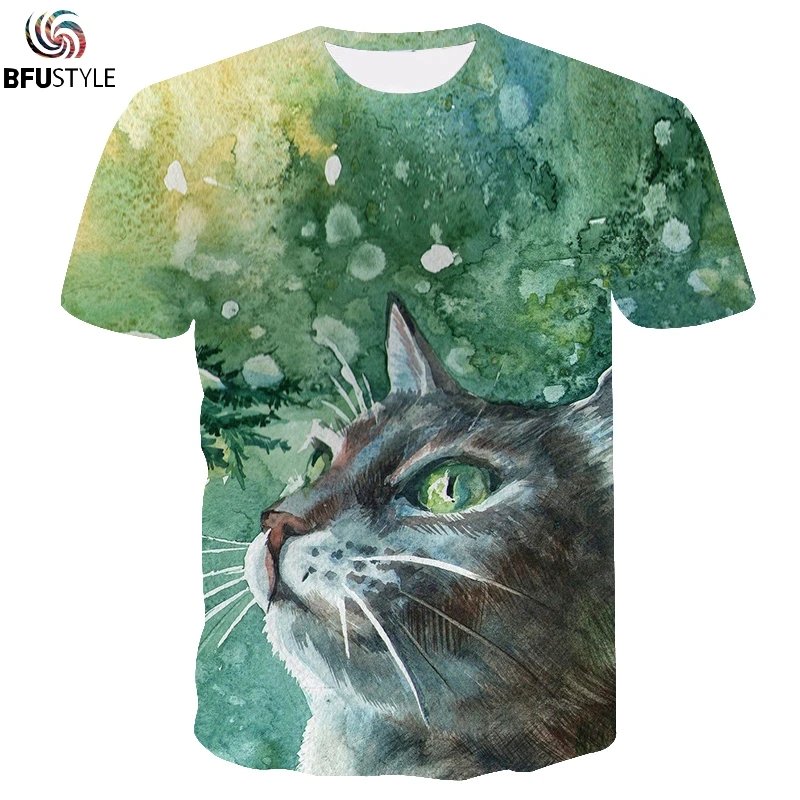 Remeras Divertidas De Verano Con Estampado De Gato Y Hombre Estilo Hip Hop Blusa De Cuello Redondo Ropa De Calle Informal Para Mujer Remeras