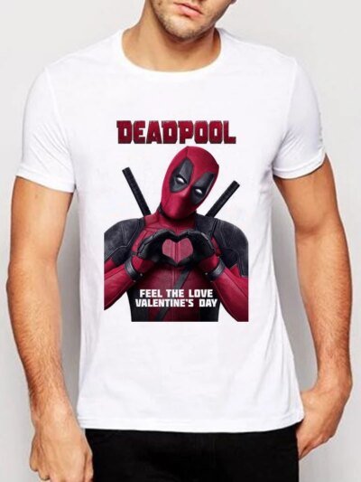 Remera Casual Divertida Con Dibujos Animados En 3D De Deadpool Para Hombre Estilo Americano Con Diseño Rudo