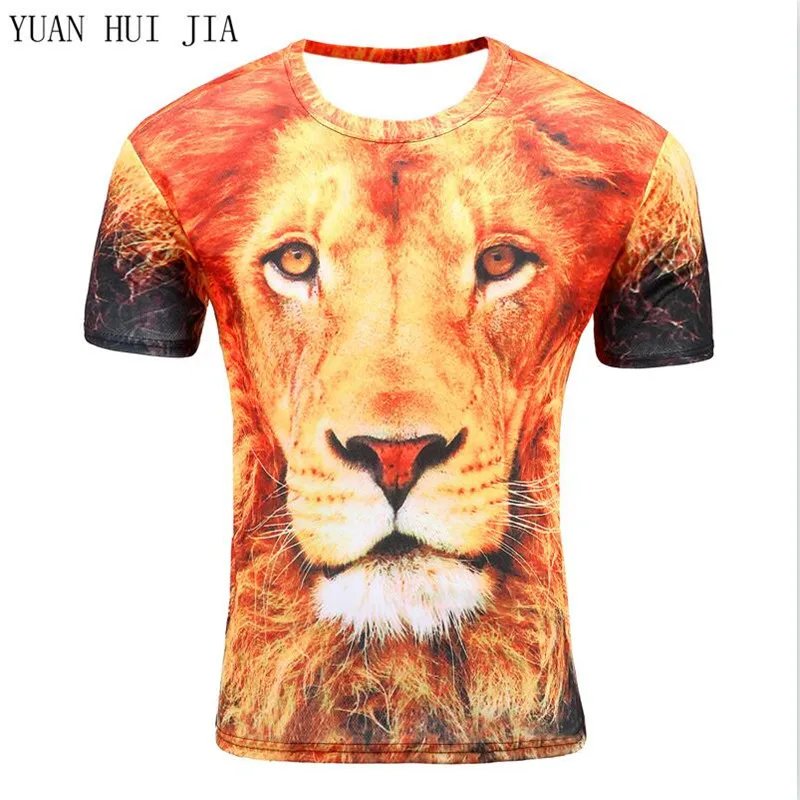 Remera De Manga Corta Creativa Con Flash Retro De León Para Hombre Y Mujer
