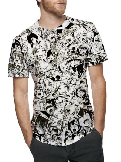 Remera Animada Ahegao Hip Hop Hipster De Manga Corta Con Cuello Redondo Remeras Casuales De Verano Para Hombre Ropa De Talla Grande Remera