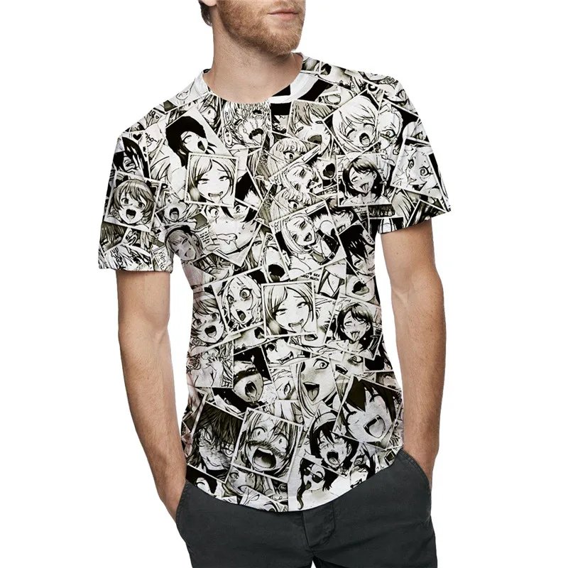 Remera Animada Ahegao Hip Hop Hipster De Manga Corta Con Cuello Redondo Remeras Casuales De Verano Para Hombre Ropa De Talla Grande Remera