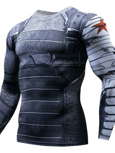 Remera De Compresión Superman Superhéroe Iron Man Capitán América 3D Manga