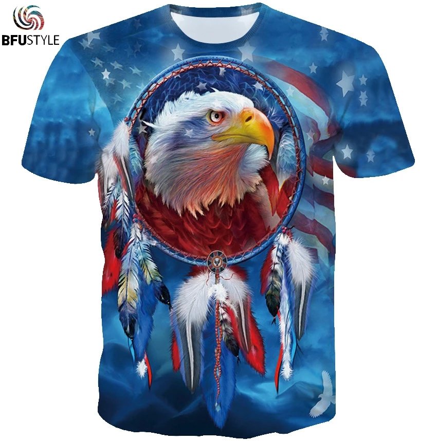 Remeras Con Plumas De Águila Para Hombre Informales De Manga Corta Para Verano De Venta Al Por Mayor