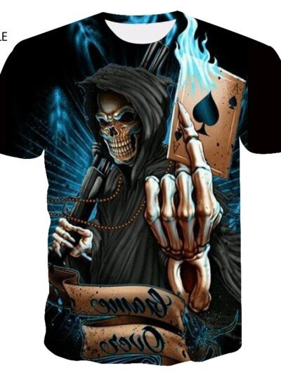 Remera De Póker De La Ue Remeras Casuales De Verano Con Estampado De Calaveras Ropa Para Hombre