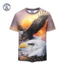 Remera Informal De Verano Con Estampado 3D De Águilas Para Hombre Para Dos Personas Para Uso Social