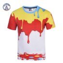 Remera De Verano Con Estampado Digital 3D De Salpicaduras De Pintura Para Hombre Y Mujer