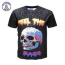 Remera Informal De Verano De Manga Corta Con Estampado De Calavera En 3D