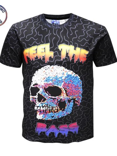 Remera Informal De Verano De Manga Corta Con Estampado De Calavera En 3D