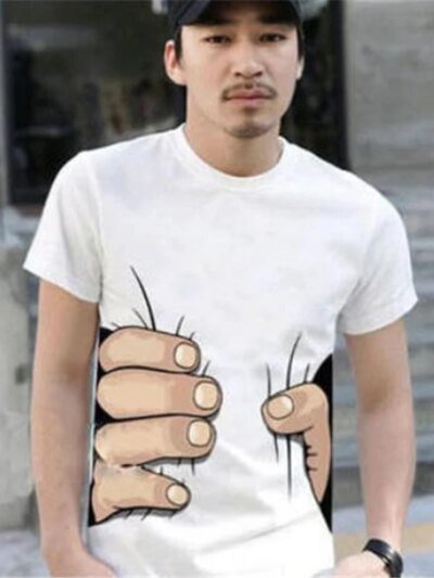 Remeras De Manga Corta De Verano 3D Remeras Transpirables De Algodón Para Hombre