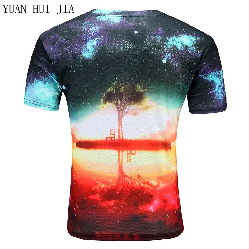 Remera Con Estampado De Árboles De Verano En 3D Para Hombre Y Mujer Divertida Con Diseño De Gato Gran Poder