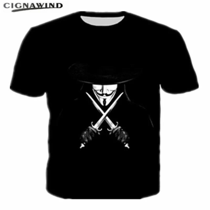 Remera Divertida Animada De Película Anónima Impresa Para Hombre Y Mujer Informal 3D