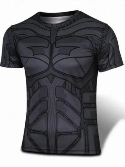 Remera De Manga Corta 3D Ajustada Para Hombre Diseño De Batman Marvel