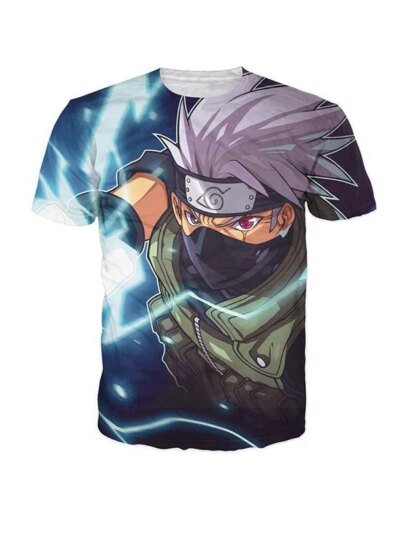 Remeras Casuales De Verano Para Hombre Y Mujer Con Maverick 3D Animado De Naruto Kakashi Hatake