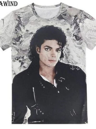 Remera De Manga Corta Con Estampado 3D Del Cantante Michael Jackson Hombre Mujer