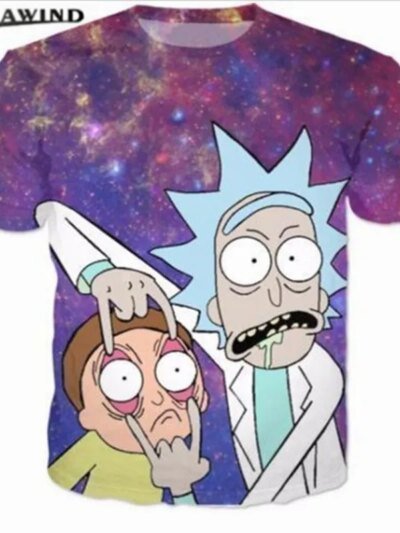 Remera Psicodélica De Rick Y Mortal Con Estampado 3D De Galaxia Para Hombre Y Mujer