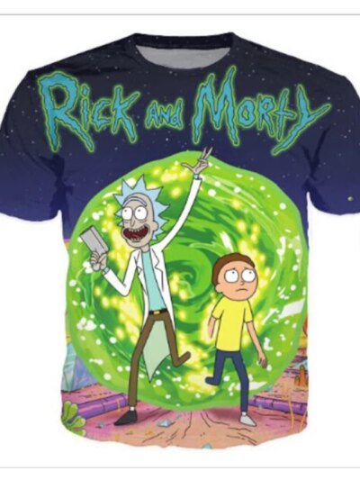 Remera De Verano Con Estampado Divertido En 3D De Dibujos Animados Para Hombre Y Mujer De Cosmos Rick Y Morty