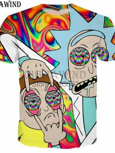 Remera Con Estampado De Cómic De Rick Y Morty Para Hombre Y Mujer Psicodélica 3D