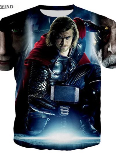 Remera Con Estampado 3D De Thor Para Mujer Estilo Manga Corta