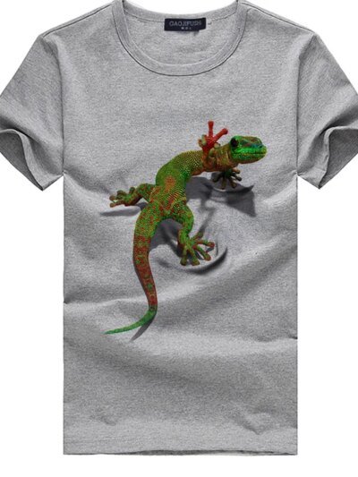 Remeras Casuales 3D Con Lagarto Macho Y Hembra