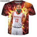 Remera De Manga Corta Estilo Casual Con Impresión 3D De James Harden