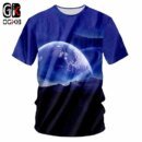 Remera Con Estampado De Galaxia 3D Estilo Hip Hop Cuello Redondo Informal Unisex
