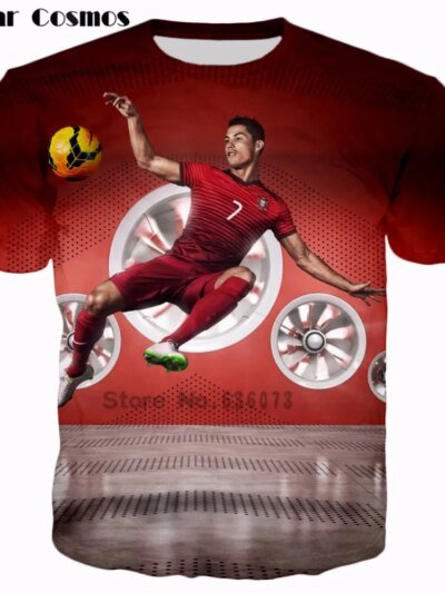 Remera Cosmos Cristiano Ronaldo Para Hombre Y Mujer Diseño Con Impresión 3D Informal