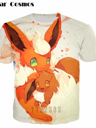 Remera Cosmos Verano Para Hombre Y Mujer Con Dibujos Animados 3D De Pokémon Pikachu