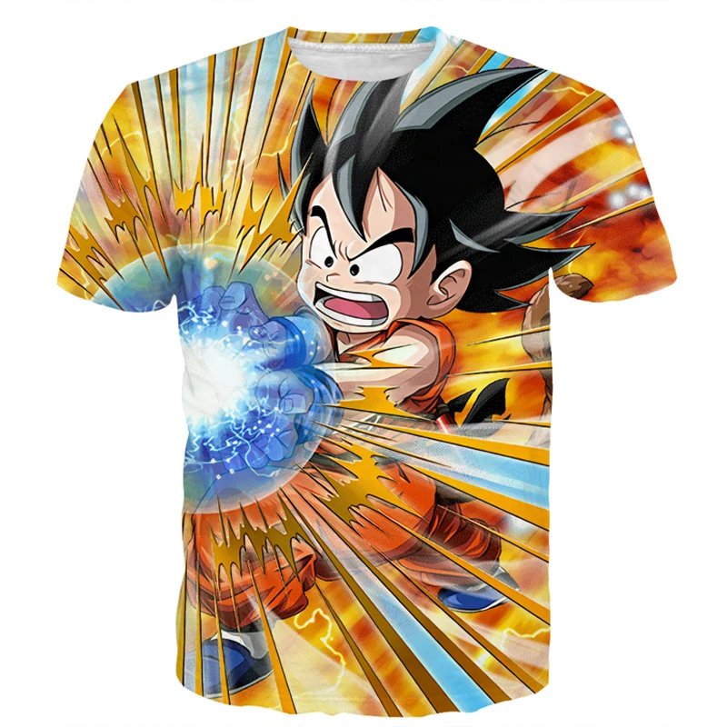 Remeras De Goku Cosmos Angry Kid Tie Dye 3D Anime Dragon Ball Z Saiyan Para Hombres Y Mujeres
