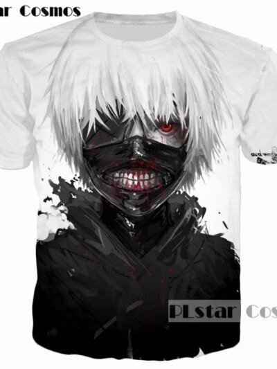 Remeras Con Estampado De Kaneki De Pelo Blanco De Tokyo Ghoul Para Hombre Y Mujer De Verano