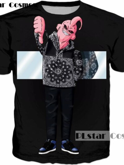 Remera Clásica Con Estampado De Manga De Dragon Ball Z De Cosmos Divertida De Majin Boo Para Hombre Y Mujer