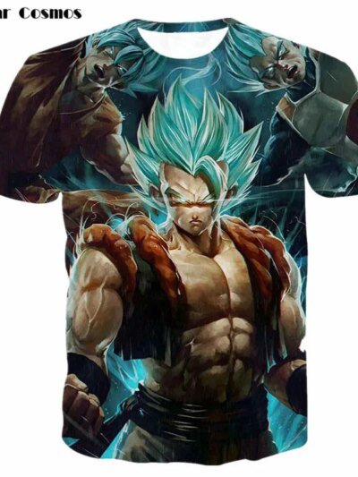 Remera Cosmos Dragon Ball Z Super Saiyan Muscle Para Mujer Hombre Con Estampado Animado Y Cuello Redondo