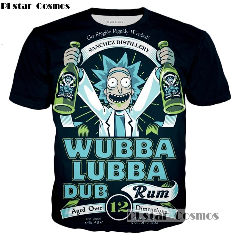 Remera Cosmos Rick Y Morty Estilo Anime Con Impresión 3D Cuello Redondo Y Manga Corta