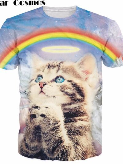Remera Con Estampado 3D De Animales Y Gatos Accesorios Divertidos De Gatitos