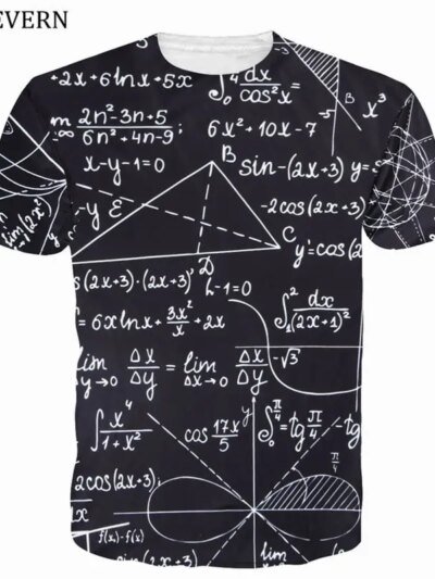 Remera Con Estampado De Función Matemática 3D Para Hombre